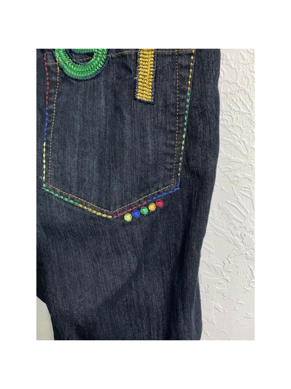 coogi Dark WASH jean EMBROIDERED Sz 18 Multicolor - Picture 8 of 11